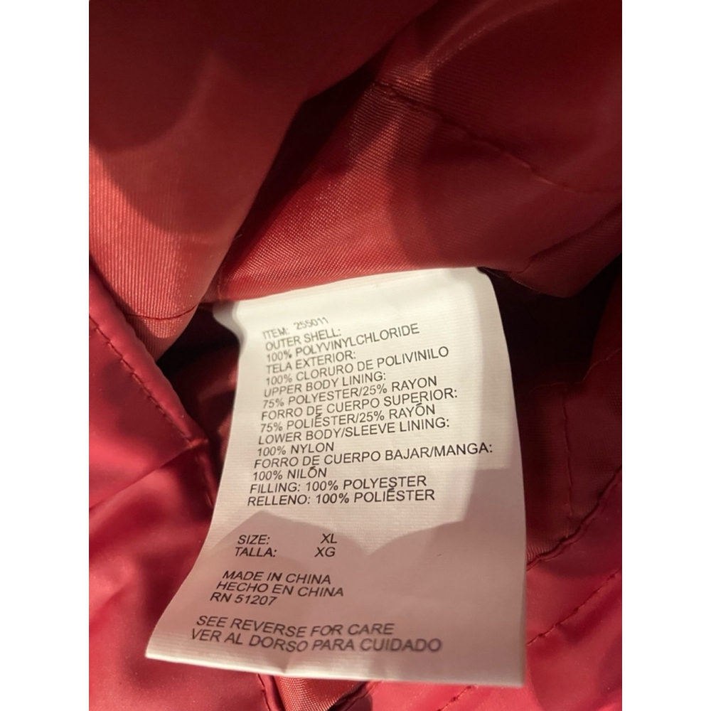 Misty Harbor Red Slicker Hooded Lined Raincoat XL - Picture 6 of 10